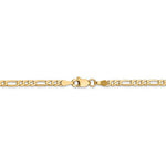 Kép betöltése a galériamegjelenítőbe: 14K Yellow Gold 2.75mm Flat Figaro Bracelet Anklet Choker Necklace Pendant Chain
