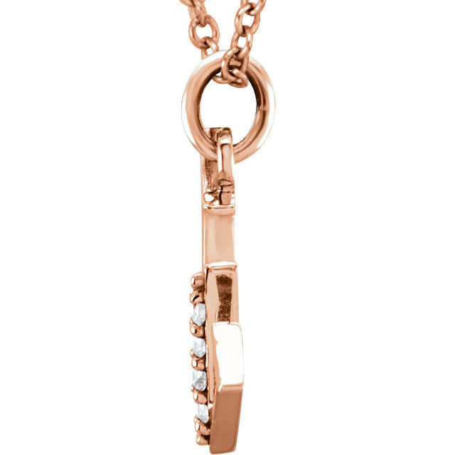 14k yellow rose white gold .025 ctw diamond tiny petite lowercase letter w initial alphabet pendant charm necklace