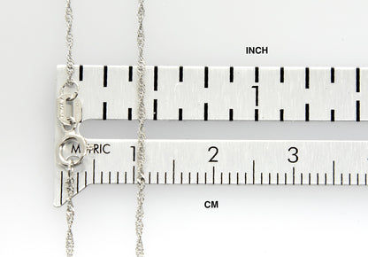 14k white gold 1mm singapore twisted bracelet anklet necklace choker pendant chain