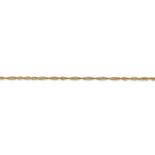 14k yellow gold 1.4mm singapore twisted bracelet anklet necklace choker pendant chain