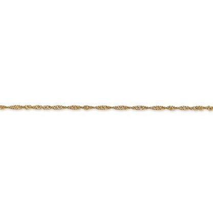 14k yellow gold 1.4mm singapore twisted bracelet anklet necklace choker pendant chain