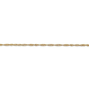 14k Yellow Gold 1.4mm Singapore Twisted Bracelet Anklet Necklace Choker Pendant Chain