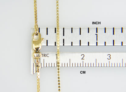 14k yellow gold 1mm box bracelet anklet choker necklace pendant chain