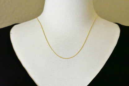 14k yellow gold 0.7mm box bracelet anklet choker necklace pendant chain