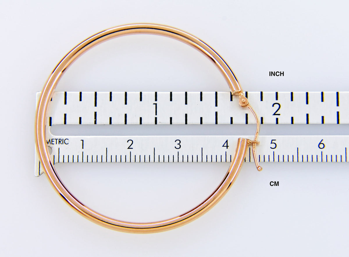 14k rose gold classic round hoop earrings 44mm x 2.5mm