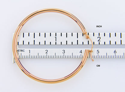 14k rose gold classic round hoop earrings 44mm x 2.5mm