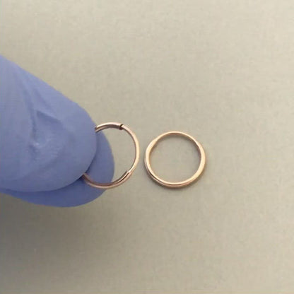 14k Rose Gold Classic Endless Round Hoop Earrings 13mm x 1.25mm
