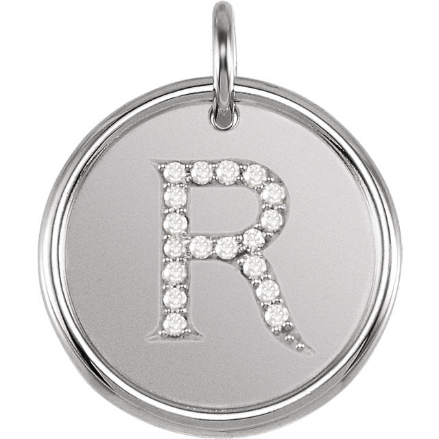 14k yellow rose white gold genuine diamond uppercase letter r initial alphabet pendant charm custom made to order personalized engraved