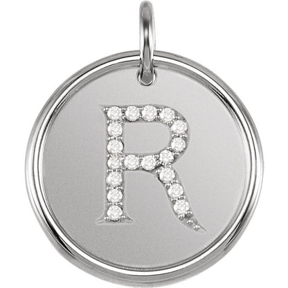 14k yellow rose white gold genuine diamond uppercase letter r initial alphabet pendant charm custom made to order personalized engraved
