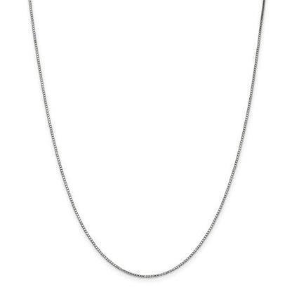 10k white gold 1.1mm polished box bracelet anklet choker pendant necklace chain lobster clasp
