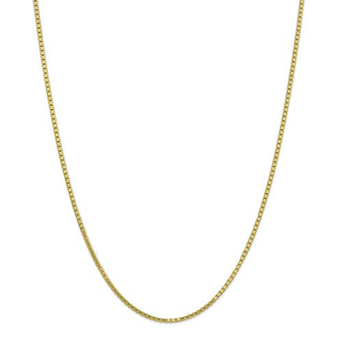 10k yellow gold 2mm box bracelet anklet choker necklace pendant chain