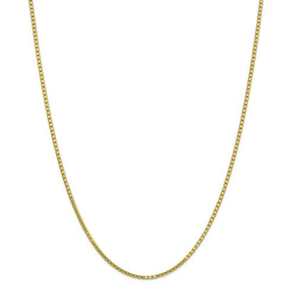 10k yellow gold 2mm box bracelet anklet choker necklace pendant chain