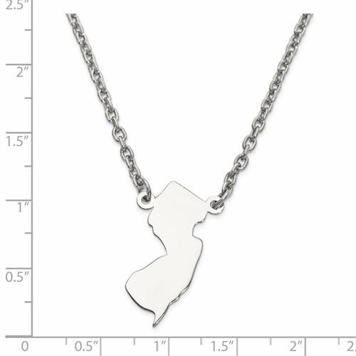 14k gold or sterling silver new jersey nj state name necklace personalized monogram