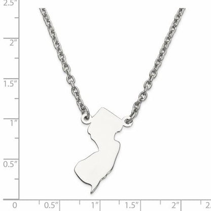 14k gold or sterling silver new jersey nj state name necklace personalized monogram