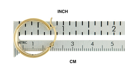 14k yellow gold round square tube hoop earrings 18mm x 7mm