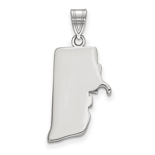 14k gold or sterling silver rhode island ri state map pendant charm personalized monogram