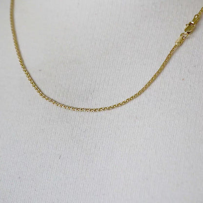 14K Yellow Gold 1.5mm Parisian Wheat Bracelet Anklet Choker Necklace Pendant Chain