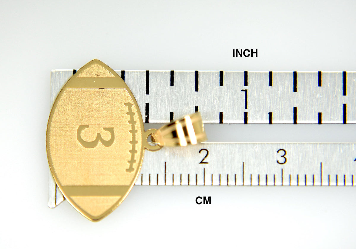 14k 10k gold sterling silver football personalized engraved pendant