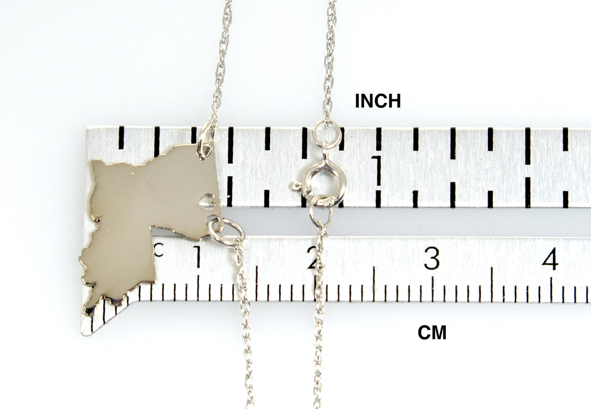 14k gold 10k gold silver louisiana state map necklace heart personalized city