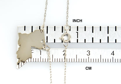 14k gold 10k gold silver louisiana state map necklace heart personalized city