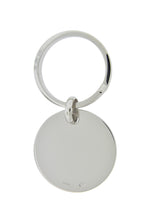 將圖片載入圖庫檢視器 Engravable Sterling Silver Round Key Holder Ring Keychain Personalized Engraved Monogram
