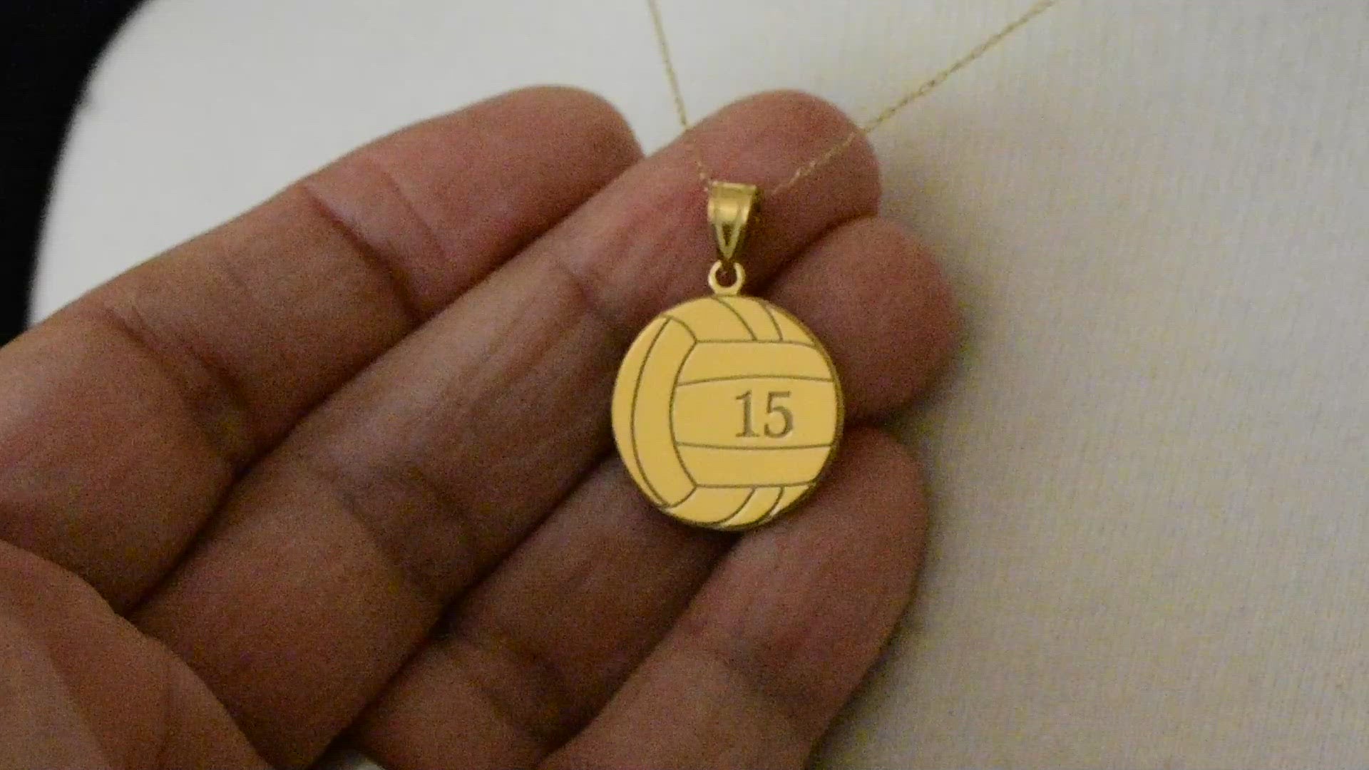 14k 10k Gold Sterling Silver Volleyball Personalized Engraved Pendant