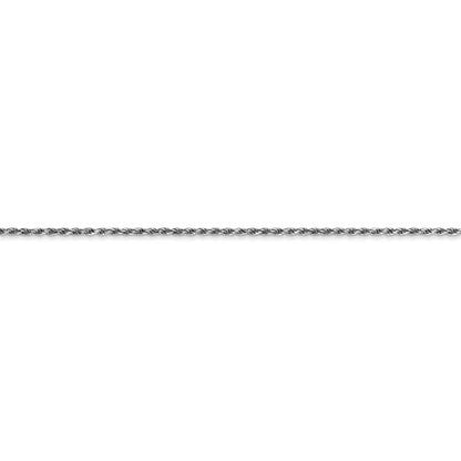 10k white gold 1.20mm polished diamond cut rope choker necklace pendant chain