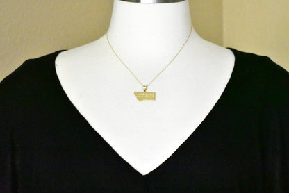 14k gold or sterling silver montana mt state map pendant charm personalized monogram