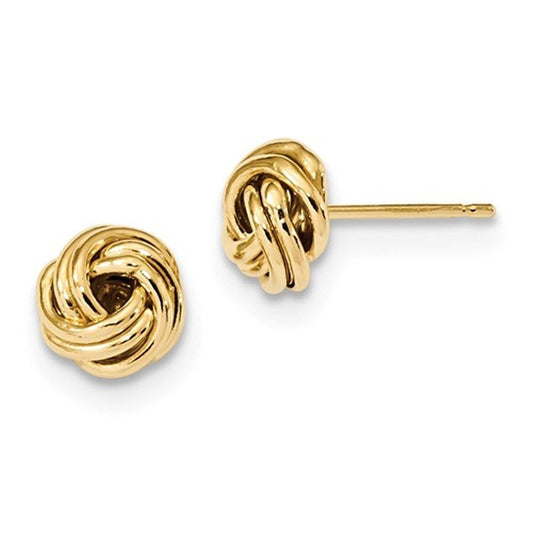 14k yellow gold 9mm classic love knot post earrings ckltl1123