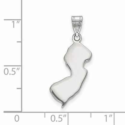 14k gold or sterling silver new jersey nj state map pendant charm personalized monogram