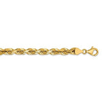 Load image into Gallery viewer, 14K Solid Yellow Gold 6.5mm Diamond Cut Rope Bracelet Anklet Choker Necklace Pendant Chain
