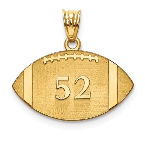14k 10k gold sterling silver football personalized engraved pendant