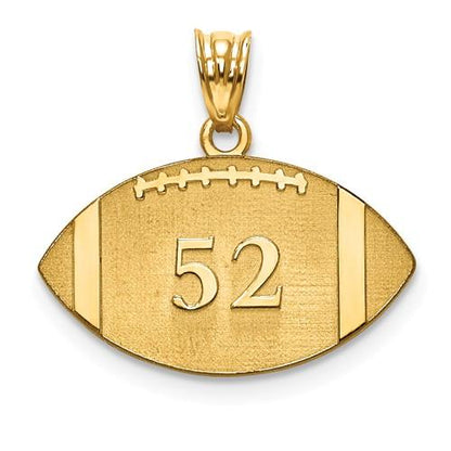 14k 10k gold sterling silver football personalized engraved pendant