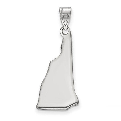14k gold or sterling silver new hampshire nh state map pendant charm personalized monogram