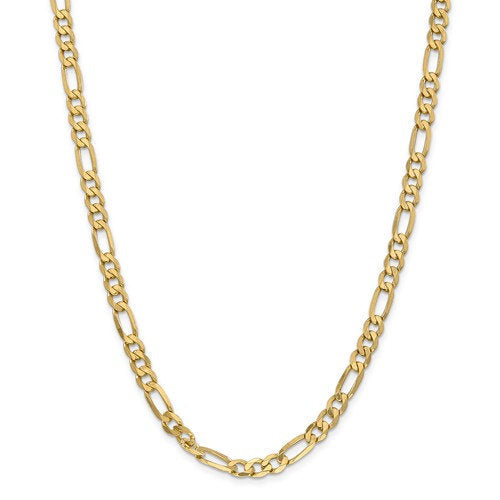 14k yellow gold 6.25mm flat figaro bracelet anklet choker necklace pendant chain