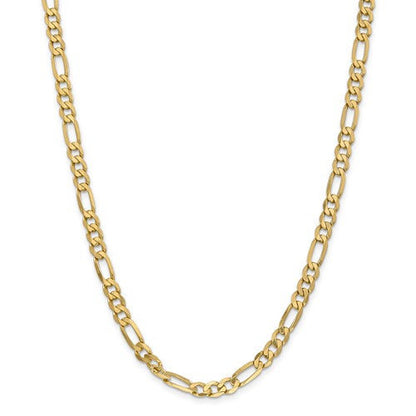 14k yellow gold 6.25mm flat figaro bracelet anklet choker necklace pendant chain
