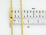 Load image into Gallery viewer, 14k Yellow Gold 2mm Diamond Cut Quadruple Rope Bracelet Anklet Necklace Chain
