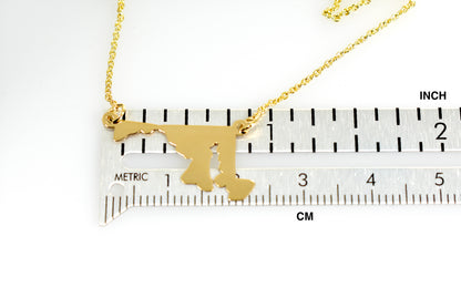 14k gold or sterling silver maryland md state name necklace personalized monogram