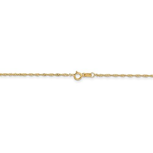 14k yellow gold 1.10mm singapore twisted bracelet anklet necklace choker pendant chain