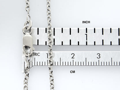 sterling silver rhodium plated 1.95mm cable necklace choker pendant chain