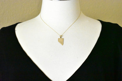 14k gold or sterling silver nevada nv state map pendant charm personalized monogram