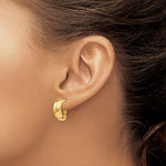 Carregar imagem no visualizador da galeria, 14K Yellow Gold Non Pierced Clip On J Hoop Earrings
