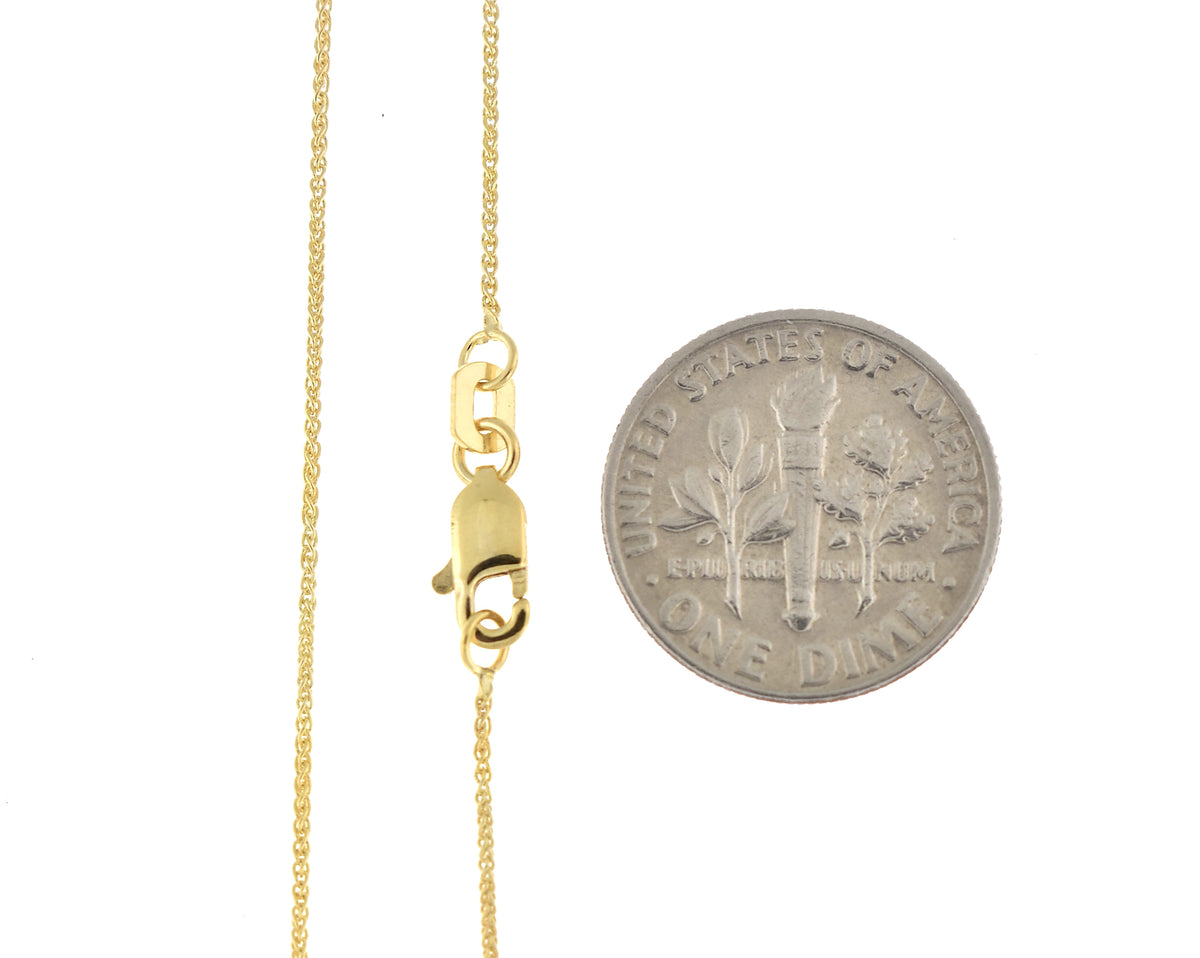 10k yellow gold 0.80mm polished spiga bracelet anklet choker necklace pendant chain