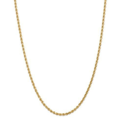 14k solid yellow gold 3.2mm diamond cut rope bracelet anklet choker necklace pendant chain