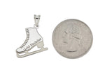 Carica l&#39;immagine nel visualizzatore di Gallery, 14k Gold Sterling Silver Ice Skating Skates Disc Pendant Charm Custom Made Engraved Personalized

