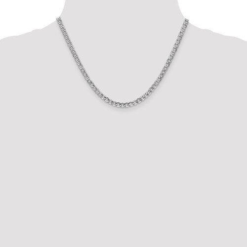 14k white gold 4.3mm curb bracelet anklet choker necklace pendant chain