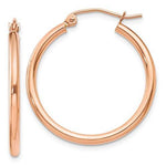 Load image into Gallery viewer, 14K Rose Gold Classic Round Hoop Earrings 25mm x 2mm
