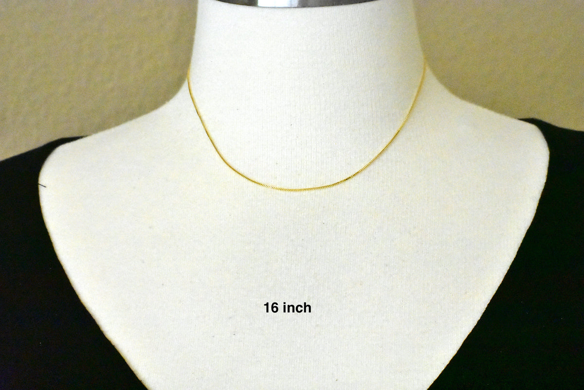14k yellow gold 0.7mm box bracelet anklet choker necklace pendant chain