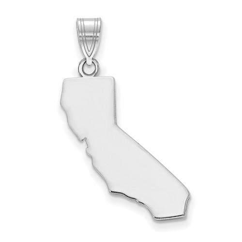 14K Gold or Sterling Silver California CA State Pendant Charm Personalized Monogram