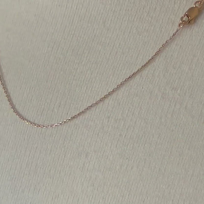 14k Rose Gold 0.80mm Diamond Cut Choker Necklace Pendant Chain
